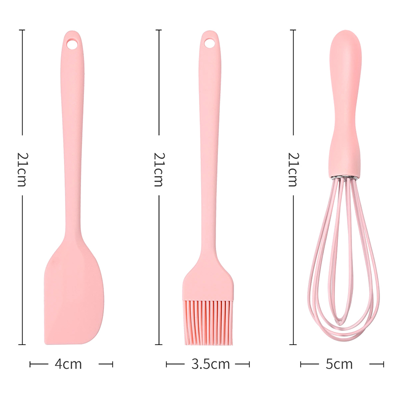 Kitchen Baking Brush - 3-teiliges Set: Haushalts-Eierschneebesen, Grillölpinsel, Küchenhelfer, Silikon-Backset,