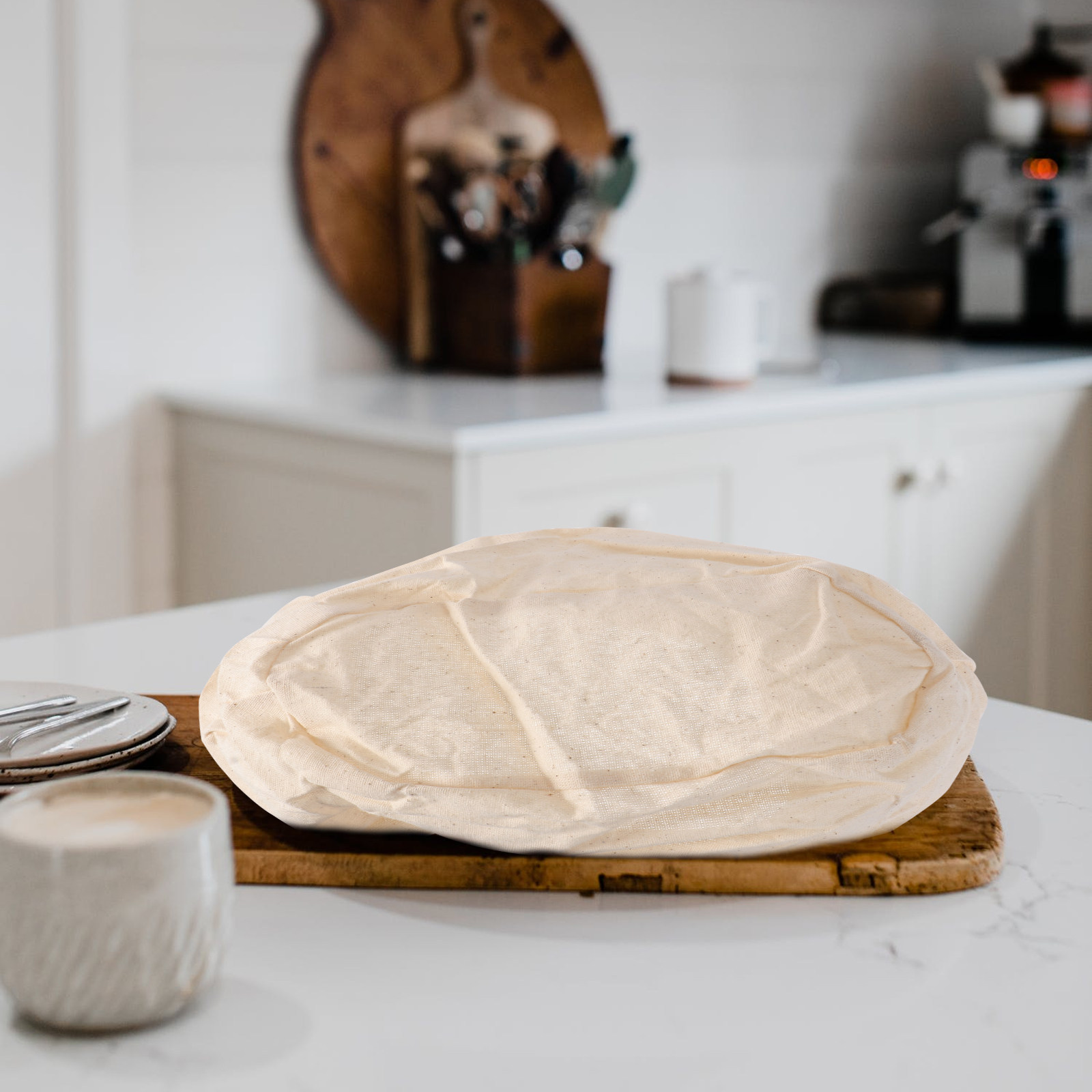 Bread Baking Kitchen Utensils - 2 Stücke Fermentationskorb-Einlage Brotkorb-Stoffabdeckung für Sauerteig-Gärschrank