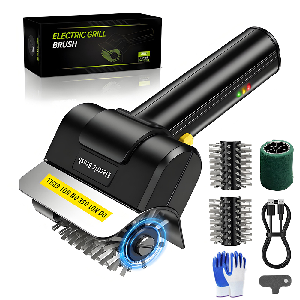 Kitchen Baking Brush - Handgehaltene Elektrische Edelstahl-Grillreinigungsbürste 2000mAh Wiederaufladbare Kabellose