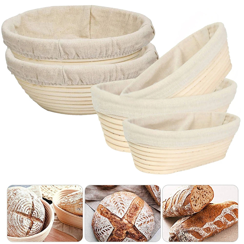 Proofing Basket Banneton - LMETJMA Brotschutzkorb, rund, oval, lang, Banneton-Rattan,