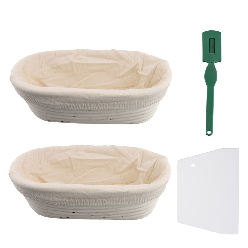 Proofing Basket Banneton - A67K-Banneton Gärkorb-Set - Handwerklicher Sauerteigbrot-Gärkorb, Teigschaber/-schneider