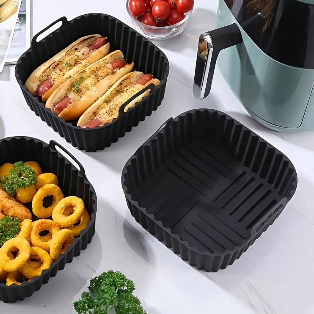 Kitchen Baking Trays - 1 Stück wiederverwendbare Silikon-Airfryer-Einlage, Airfryer-Zubehör, Küchenzubehör