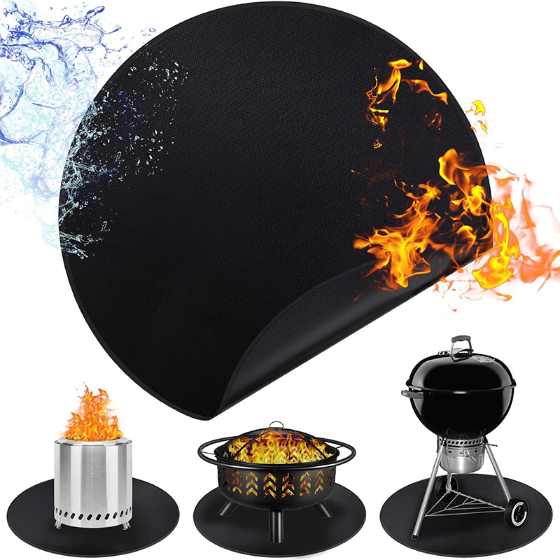 Super Kitchen Baking Mat - LMETJMA Feuerstellenmatte unter Grillmatte, runde Grillmatte,