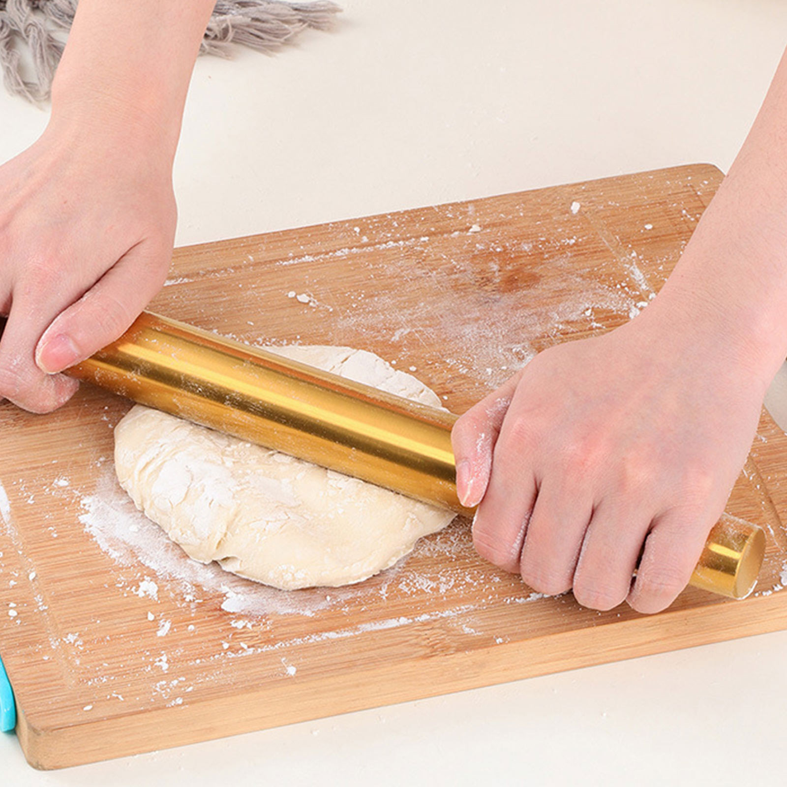 Kitchen Baking Ware - Goldener Teigroller Backwerkzeug für Kekse Edelstahl-Nudelroller
