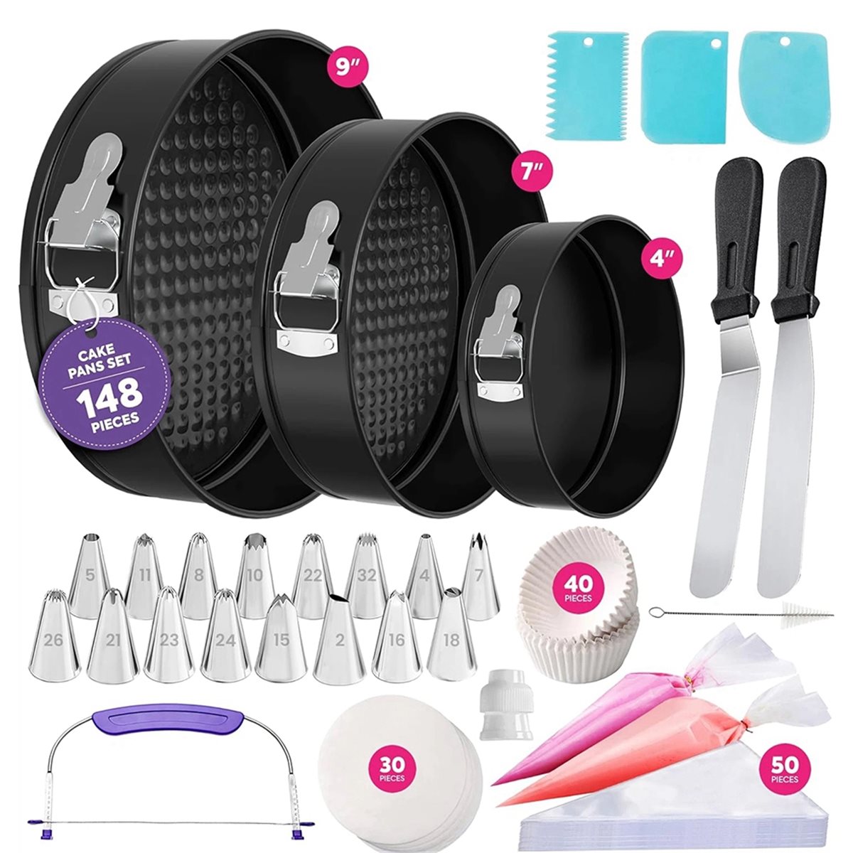 2026 Trend 148-teiliges Kuchen – Springform Pan Set Bewertung und Preis