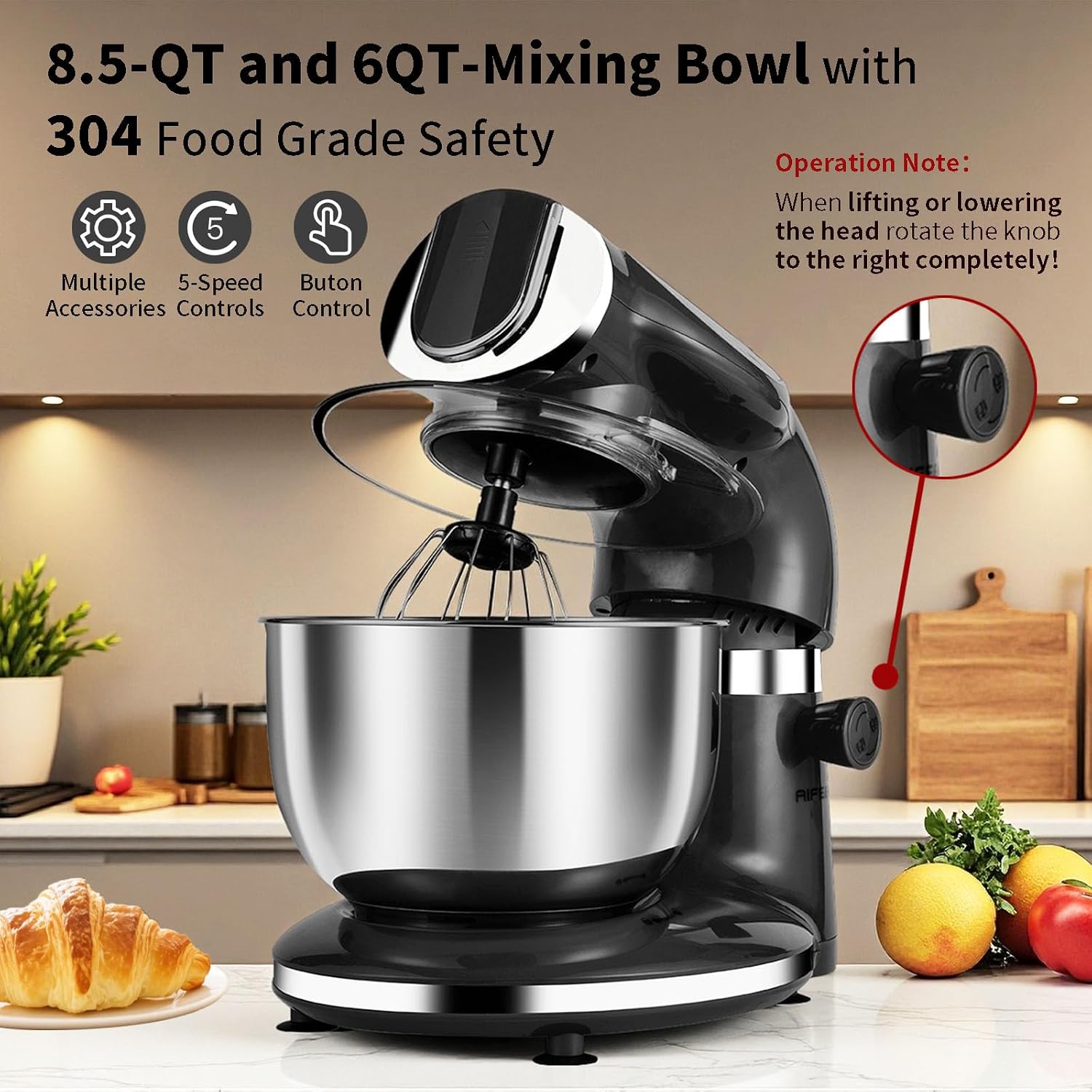 Schwarzer Elektrischer Standmi – Stand Mixer Bowl Bewertung und Preis