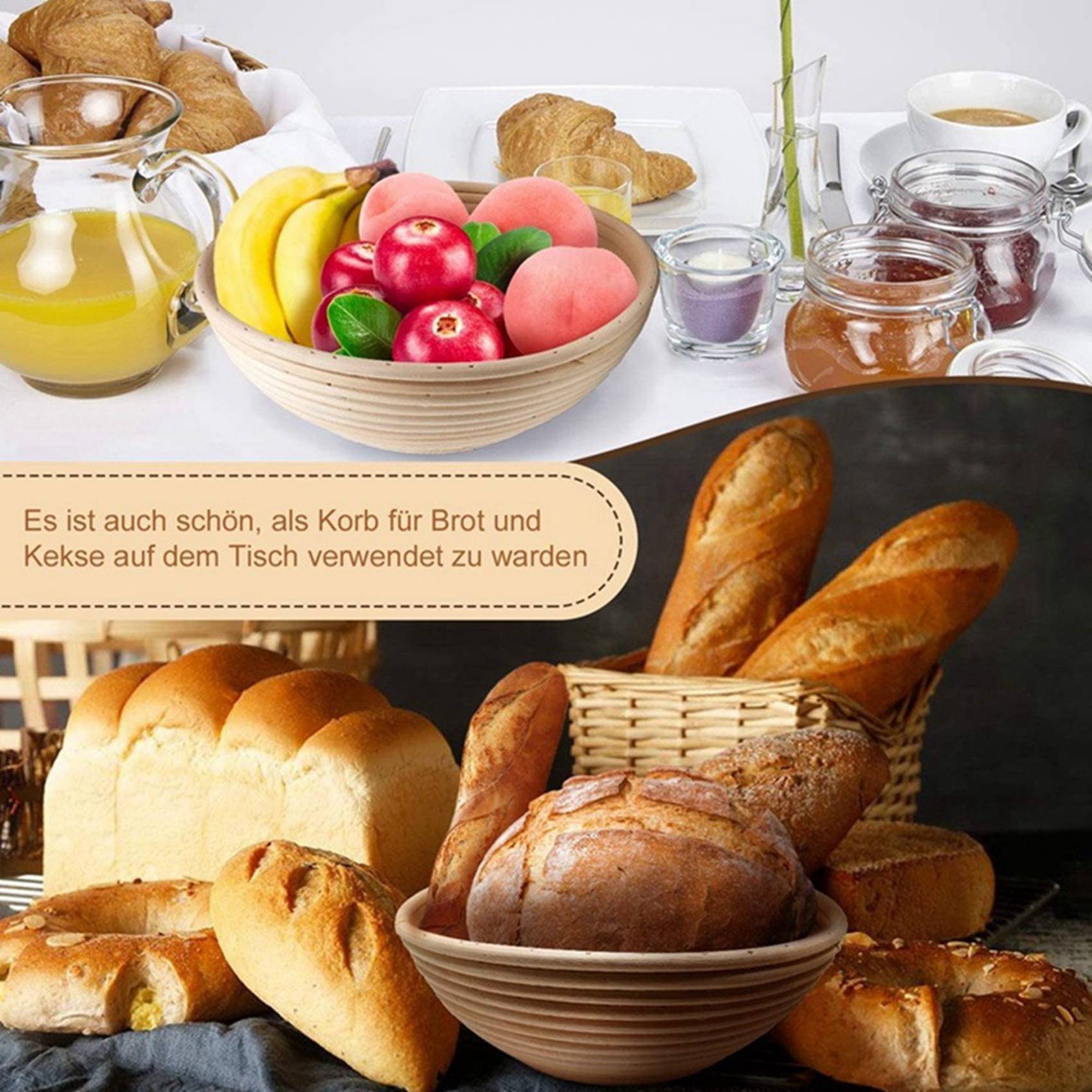 Rundes Set, 4 Hefkörbe für Bro – Proofing Basket Banneton Bewertung und Preis